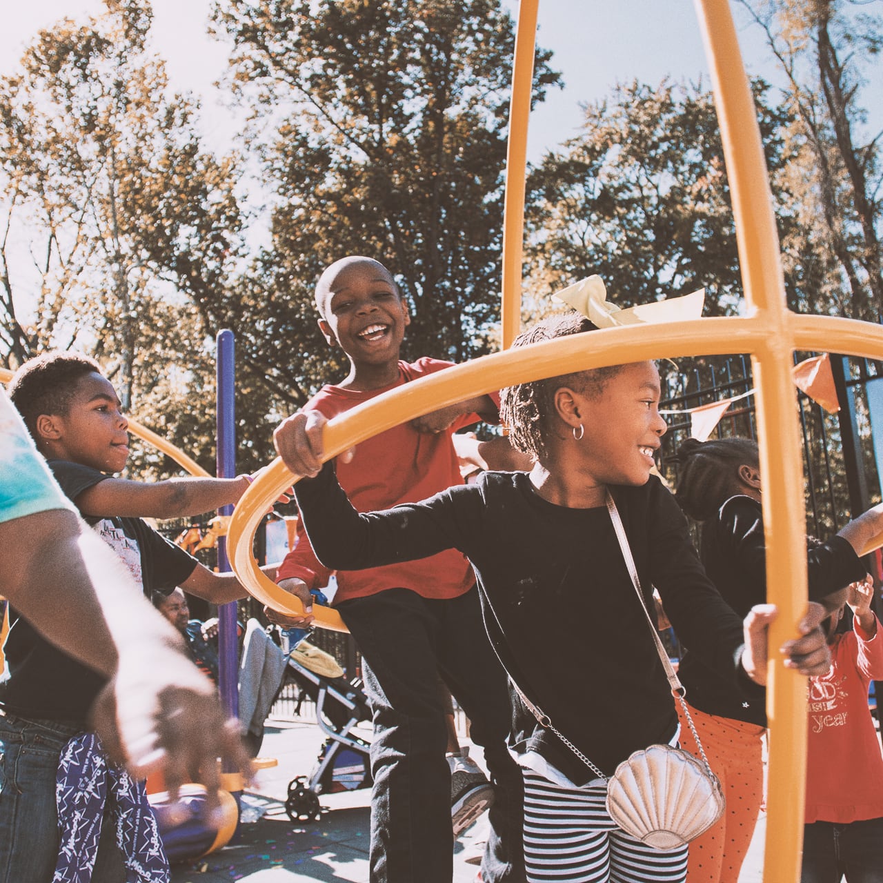 Image of children on playset.